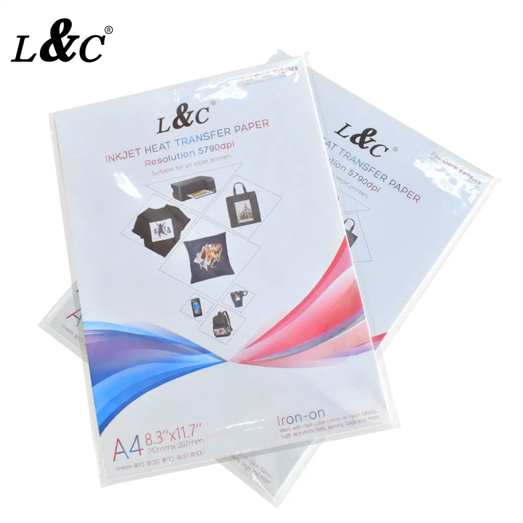 L&C Heat Transfer Printing Paper A3 A4 50 Sheets Inkjet Heat Transfer Paper for Dark Shirts