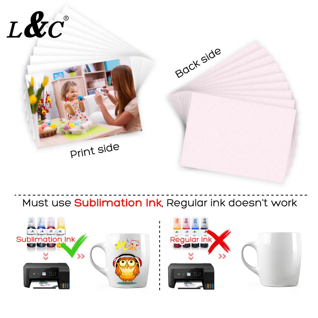 L&C 50 Sheet Guangdong Premium Sublimation Paper Textile Sublimation Paper Sublimation Paper for Cotton Shirts Mugs